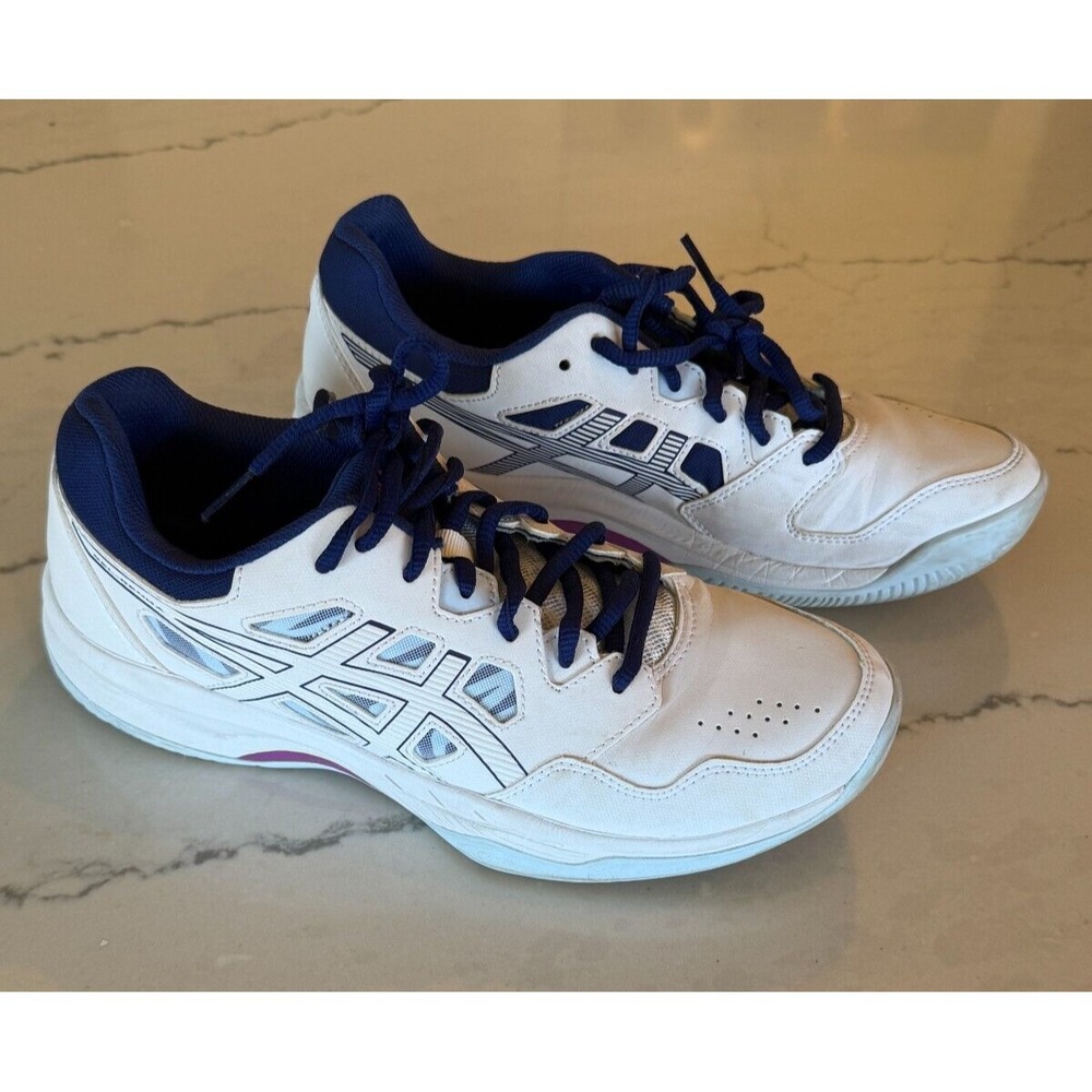 Size 9 ASICS Women Gel Renma White Eggplant Pickelball Shoes